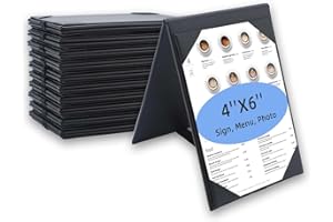 AHNIDG Menu Covers - Set of 10 Double-Sided Table Tent Cards for Restaurant, Dinner Party, and Bar Menus - Includes Bill Holder and Reserved Seating Signs - Easy to Clean and Foldable (10, 4"x6")