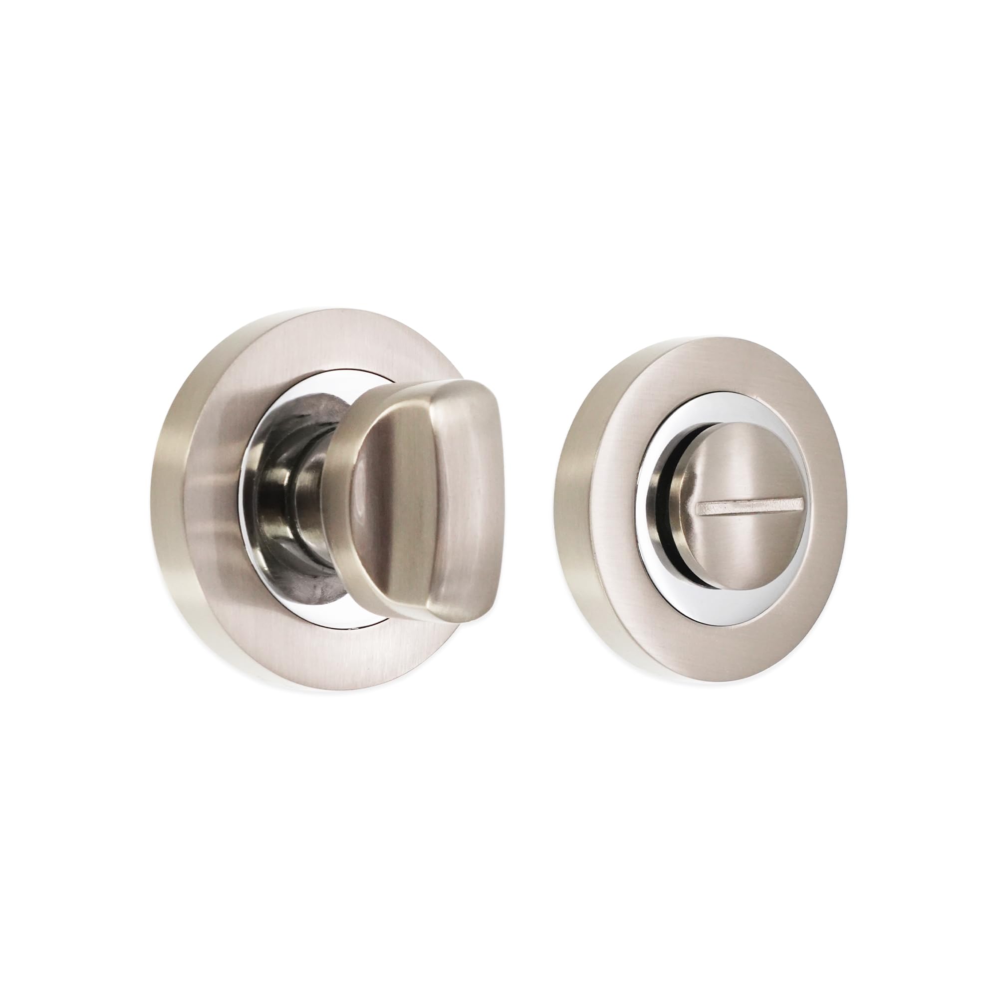 Thumb Turn & Release for Bathroom WC Doors Lock with Emergency Release in Various Finishes (Dual Tone)