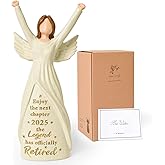 NINNSSOT Retirement Gifts for Women 2025, Happy Retirement Party Decorations, 7.5” Retired Angel Figurines Best Retirement Gift for Woman Coworker Teacher Nurses Doctors Mom Grandma