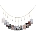 Boho Hanging Photo Display With 12 Wooden Bead Clips - 2-Pack Garland For Wall Collage (White) - View #5