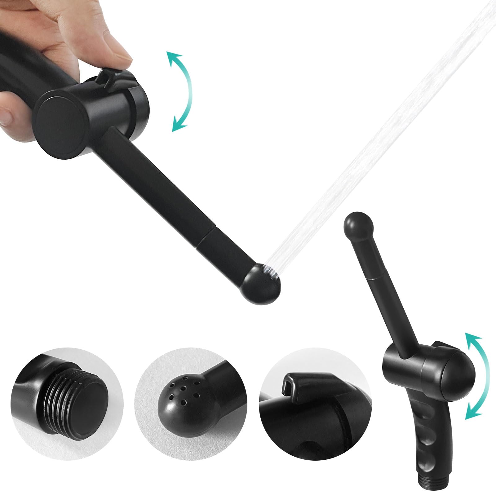 Photo 1 of BARROCK Bathroom Hand Held Bidet Sprayer for Toilet Handheld Shattaf Spray Head Attachment Replacement, Adjustable Water Pressure for Feminine, Pets and Baby Diaper Washing, Matte Black