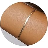 Kyazeo 18K Gold Plated Bracelet for Women Dainty Gold Pearl Beaded Bracelets Minimalist Layering Link Chain Bracelets Stackable Trendy Jewelry