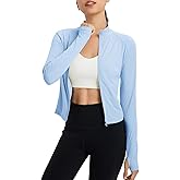 baleaf Women's UPF 50+ Sun Shirts Protection SPF Crop Jacket UV Protection Long Sleeve Full Zip Clothing Lightweight