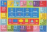 KC CUBS Playtime Collection Math Symbols, Numbers and Shapes Educational Learning Area Rug Carpet For Kids and Children Bedroom and Playroom (3' 3