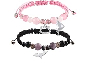 GVUSMIL Couples/Friendship Matching Bracelets,DIY Bat/Spider/kitty Bracelets Set,Jewelry Gifts for BF and GF Daughter Sister Bestie,Matching Bracelet for Couples Best Friend