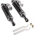 GZYF Pair 400mm Motorcycle Air Shock Absorbers Universal for HONDA for Suzuki for Yamaha for Kawasaki ATV Go Kart Quad Dirt Sport Bikes Black & Silver