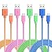 Micro USB Cable, Magic-T [4-Pack] 6ft/2m High Speed Nylon Braided Cable Charging/Sync Data Durable for Android, Samsung Galaxy, HTC, Nokia, Sony and Other Tablet Smartphone (Green,Pink,Orange,Blue)