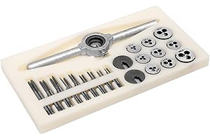 QingYJ 31pcs Mini Tap and Die Set, Tap & Die Sets M1 to M2.5, Thread Repair Kits for Threading Internal and External Threads, U7V-9PB-MX3394