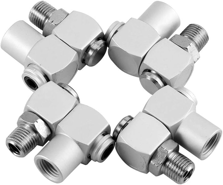Air Hose Adapter 4pcs Aluminum Air Hose Fittings 1/4 inch 360 Swivel Industrial Change Portable Line Change Fitting