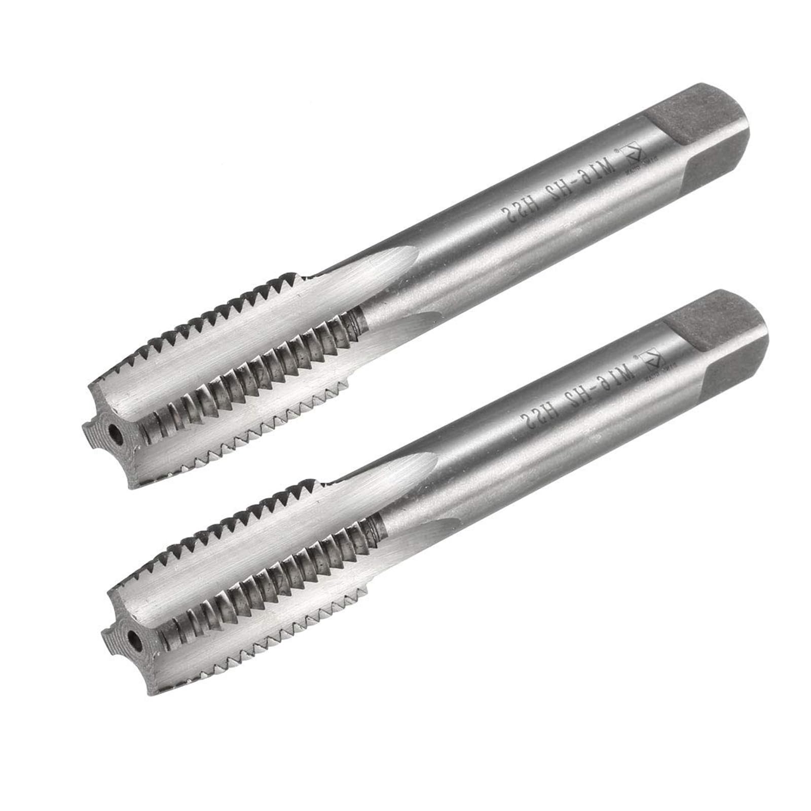 MACHSWON Metric Taps M16 x 2mm, for Threading Machine and Electric Drills, H2 High Speed Steel Ti-Coated, Right Hand Thread Plug Tap Threading Tapping Tool, 2pcs — image 1