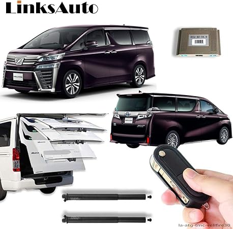 Amazon Toyota Vellfire ヴェルファイア 30系 15 オートクロージャー非搭載車 Linksauto電動パワーバックドアキットが登場 待望のパワーゲート スライドドア ダンパー トランク 自動開閉 リモコン操作 オート パワー パワーリアゲート オートテールゲート バック