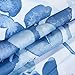 MangGou Fabric Shower Curtain,Japanese Style Flowers Shower Curtain Liner, Polyester Bathroom Curtain with 12 Hooks,Machine Washable,Teal & Blue,72 x 72 inch