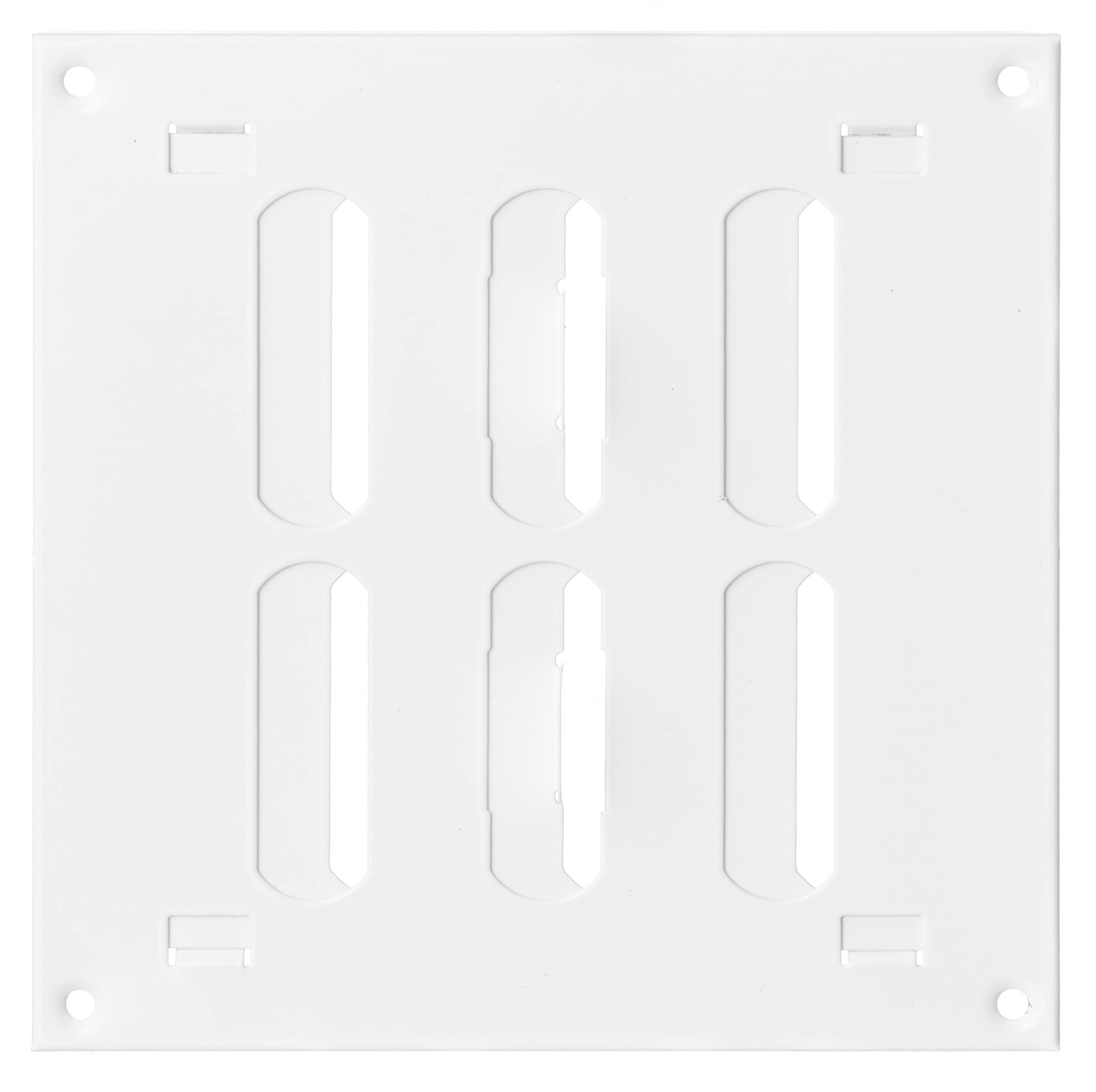 Steinberg14 White 150x150mm / 6x6 inch Adjustable Sliding Hit and Miss Ventilation Grille - Metal Air Vent Cover