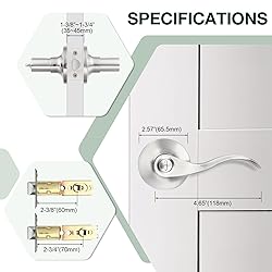 GOBEKOR 3 Pack Satin Nickel Privacy Door Handles