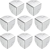 sourcing map 16pcs Metal Box Corner Protectors 40mm Silver Tone Table Desk Edge view 1