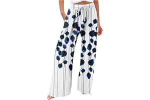 HUTJDHA Women's Wide Leg Pants Dressy Casual Work Pants High Waisted Palazzo Pant Flowy Wide Leg Trousers