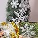 ORYOUGO White Glittered Snowflakes,Pack of 24 Plastic Snowflakes Christmas Ornaments String Hanger for Decorating, Wedding and Embellishing -S,M,L Hanging Snow Flakes
