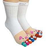 Women's Cotton Toe Socks,five Finger Socks,Funny and Funky cartoon theme sport Toe Socks