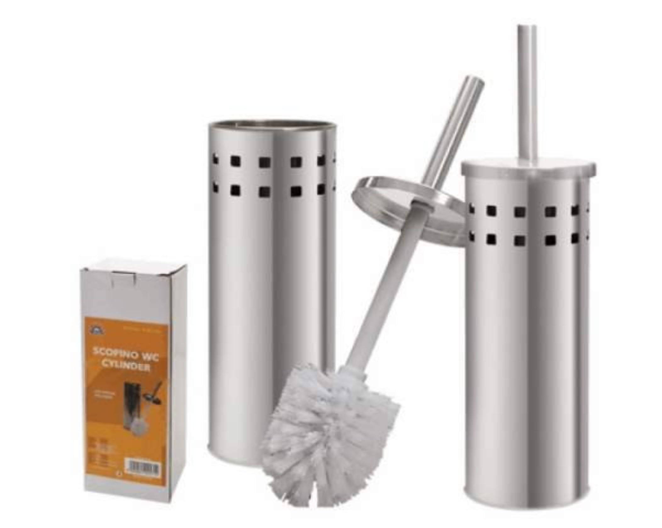 La Briantina Toilet Brush Holder Set, Metal, Steel, One Size