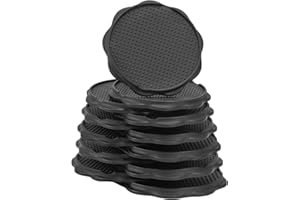 COBARYEN Furniture Pads for Camping Chairs Anti-Sinking Outdoor Furniture Cups Chair Leg Protectors for Sand, Lawn or Soft Ground (12, Black, 5.35 in)