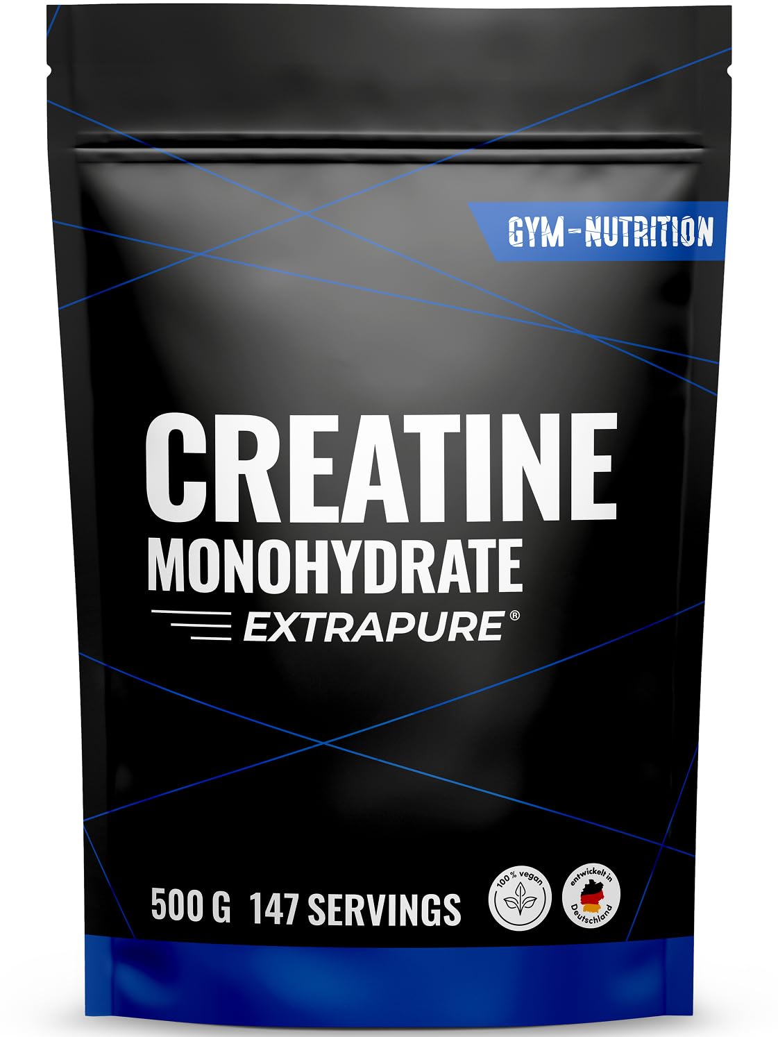 Creatin Monohydrat Pulver 500g - Kreatin Monohydrat in mikronisierter Qualität 100% vegan - Laborgeprüft