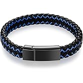 abooxiu Cremation Bracelet for Ashes Leather Urn Bracelet Cremation Jewelry Ash Bracelets Memorial Bangle Ashes Keepsake for Women Men