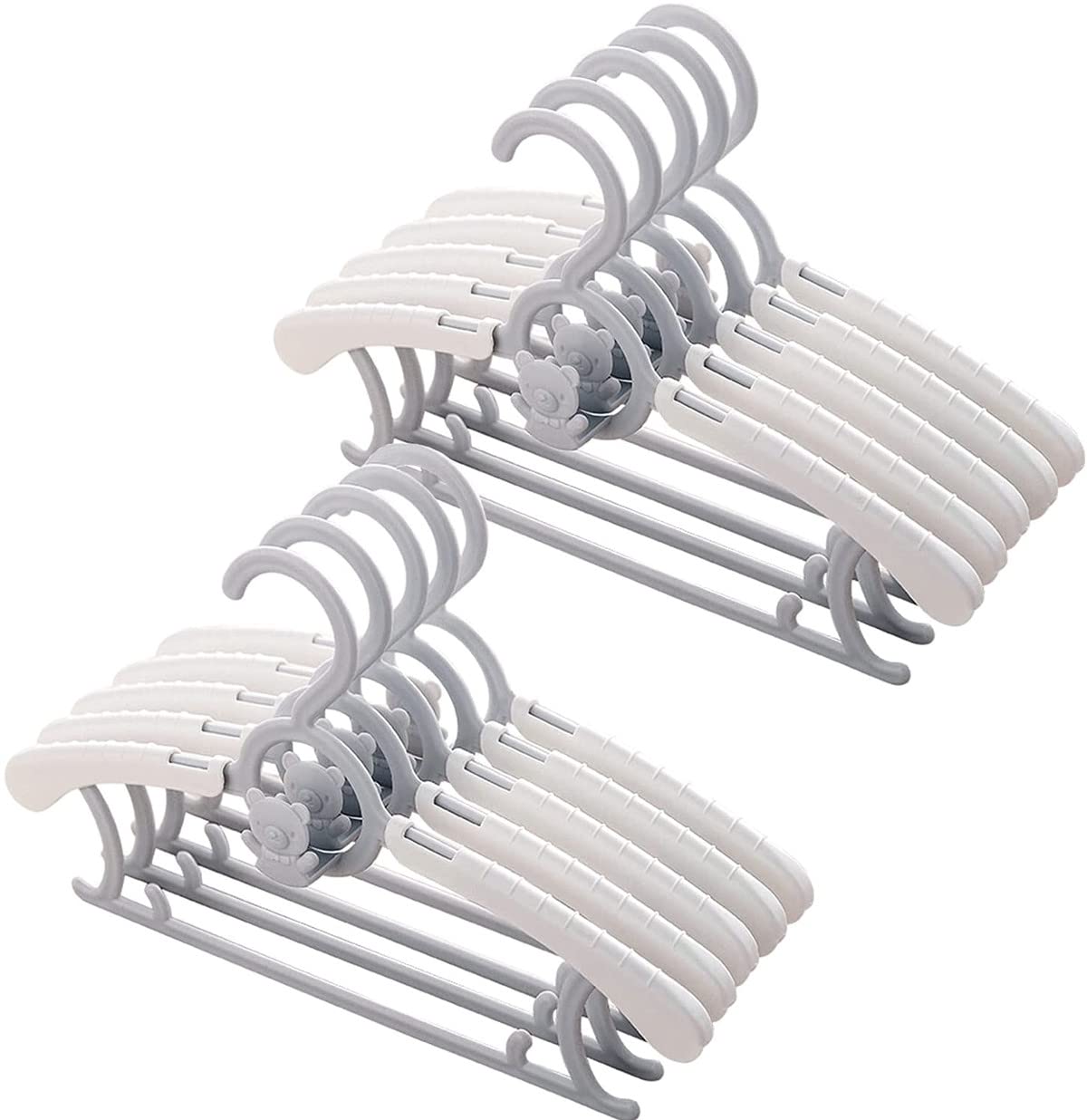 Spesh 20 Pcs Baby Clothes Hangers (28-36cm) Extendable Kids Nursery Coat Hangers Childrens Clothes-hangers for Babies,Toddlers and Teenagers(Grey)