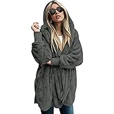 LONGYUAN Womens Jacket Winter Coats Hooded Cardigan Fleece Sweaters