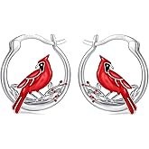 Shamrock/Black Wolf/Cat/Panda/Turtle/Highland Cow/Red Cardinal Hoop Earrings 925 Sterling Silver Cute Animal Jewelry Gifts for Women