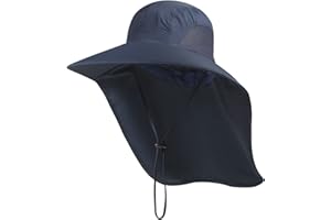 KOOLSOLY Outdoor Sun Hat for Men with 50+ UPF Protection Safari Cap Wide Brim Fishing Hat with Neck Flap, for Dad…