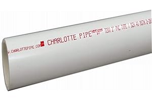 Charlotte Pipe PVC 07112 0200 DWV SCH 40 PE Pipe, 2', PVC, 1.5", White