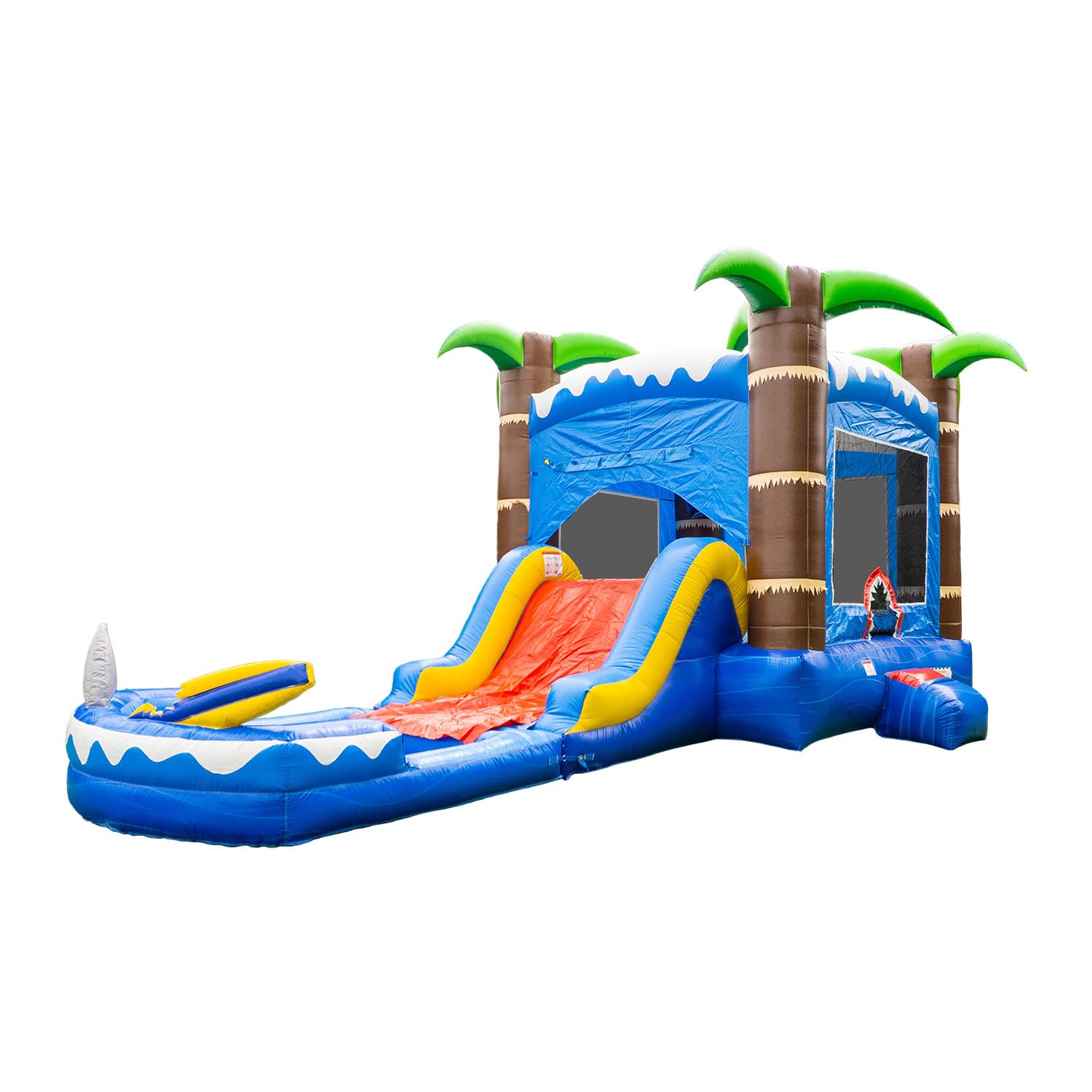 Photo 1 of **missing pieces unknown**HeroKiddo 14'x 26'x15' Ocean Shark Inflatable Water Slide Bounce House with Detachable Pool, 100% Commercial Grade PVC Vinyl, Include Basketball Hoop & Blower, Wet Dry Combo for All Ages