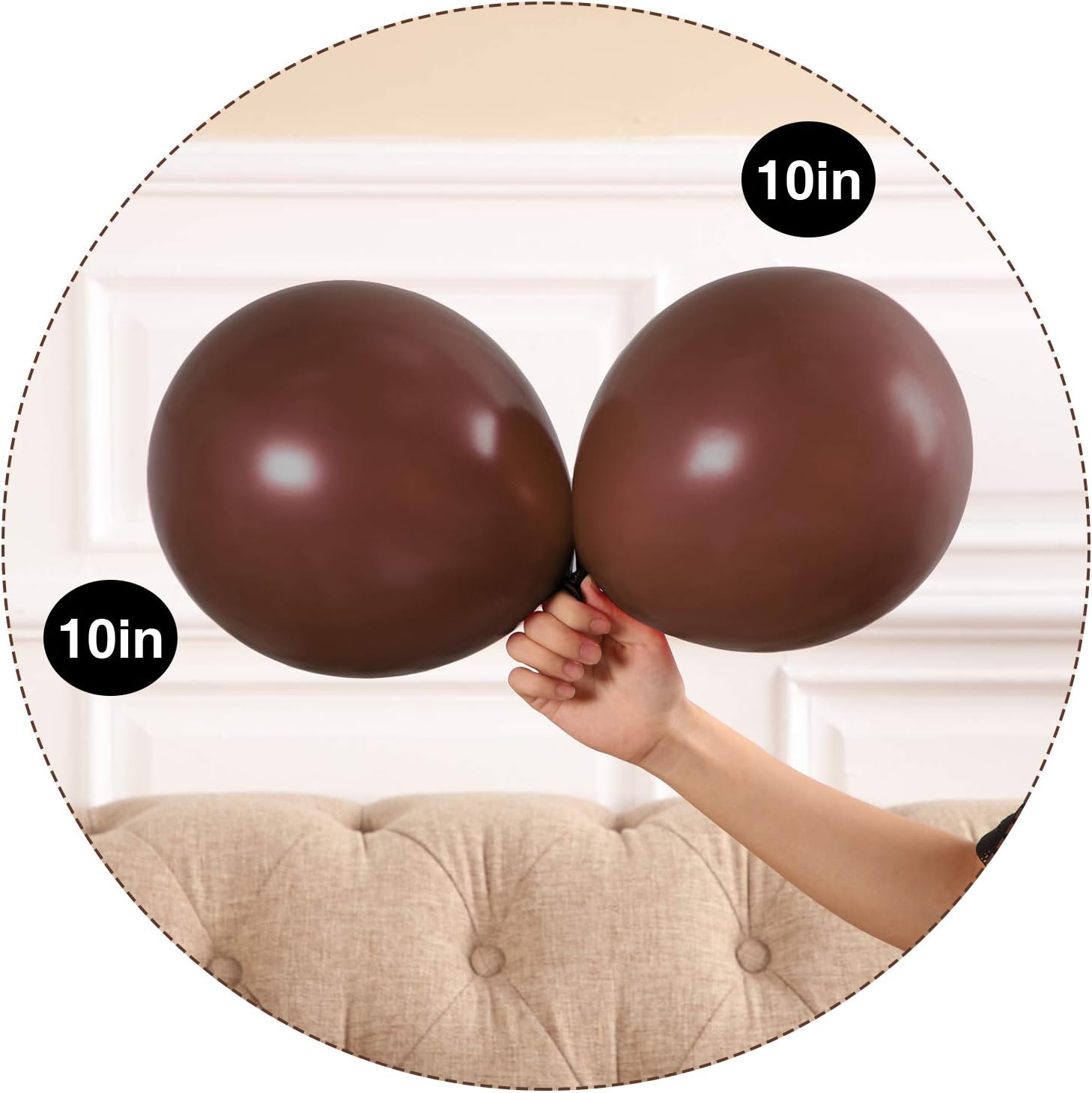 100 Pieces Latex Party Balloons Latex Balloons for Weddings, Birthday Party, Bridal Shower, Party Decoration (Dark Brown, 10 Inch): Health & Personal Care