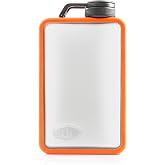 GSI Outdoors Boulder Flask, Shatter-Resistant, Leakproof Hip Flask with Clear Body &amp; Silicone Grip, BPA-Free Bottle for Hiking, Camping &amp; Travel