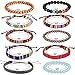 USA Annabel Friendship 7 Chakra Tribal Leather Bracelet for Women Men - 10PCS Wooden Bead Hemp Rope Boho Wood Hemp Bracelet Wristband