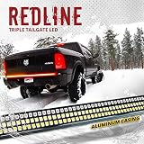 OPT7 48" Redline Triple LED Tailgate Light Bar w/Sequential Amber Turn Signal - 788 LED Solid Beam - Weatherproof No Drill Install - Full Function Reverse Brake Running 2yr Warranty