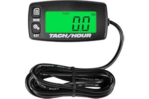 Runleader RL-HM032R Inductive Tachometer with Hour Meter Backlit Display for All Gasoline Engine ATV UTV Dirtbike Motobike Mo