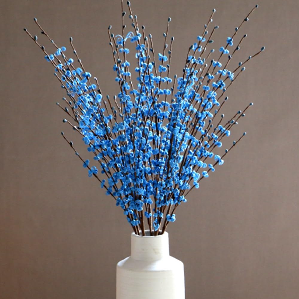 OUKEYI 10 pieces of 29.5-inch long blue artificial jasmine flowers, high imitation flower bouquet, artificial jasmine flowers, hotel home, office, kitchen, bedroom, wedding party DIY decoration