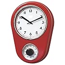 Retro Kitchen Timer Wall Clock, Red. By Lily's Home