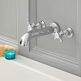 Milano Elizabeth Wall Mounted 3 Tap-Hole Bath Filler Tap Crosshead Handles view 2