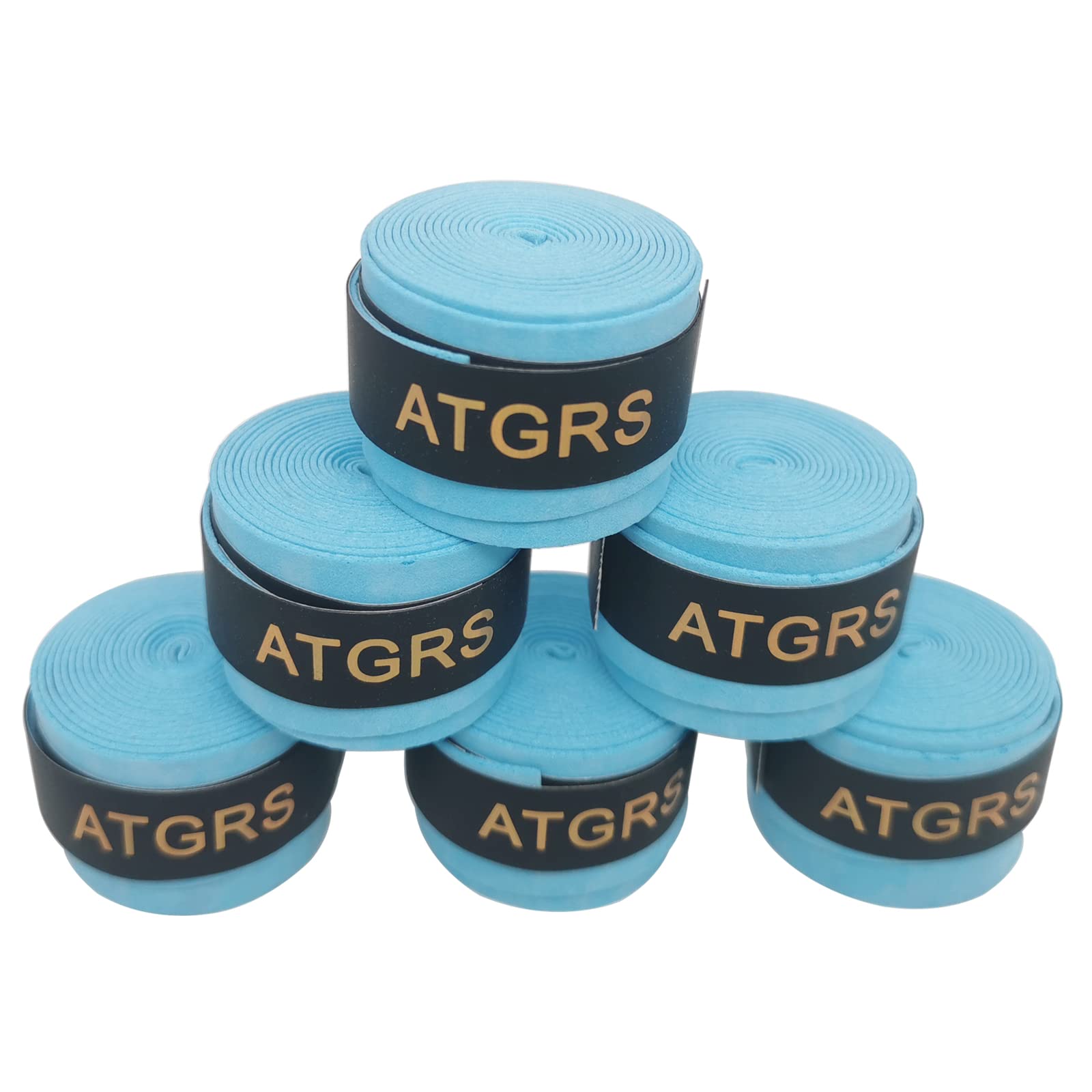 Gristor Tennis Racket Grip Tape, (6 Pack) Dry Feel Tennis Grips, Absorbent and Enhanced Tennis Racquet Overgrip (Blue 6pcs)