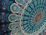 Tapestry Wall Hanging, Mandala Tapestries, Indian Cotton Bedspread, Blue Color Theme, Picnic Blanket, Wall Art, Hippie Tapestry, 140 x 220 Cms (Kitchen)