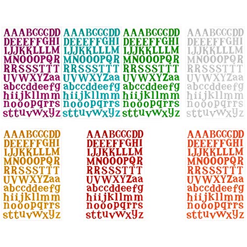 7 Sheets Letter Sticker Colorful Alphabet Sticker Self Adhesive Vinyl