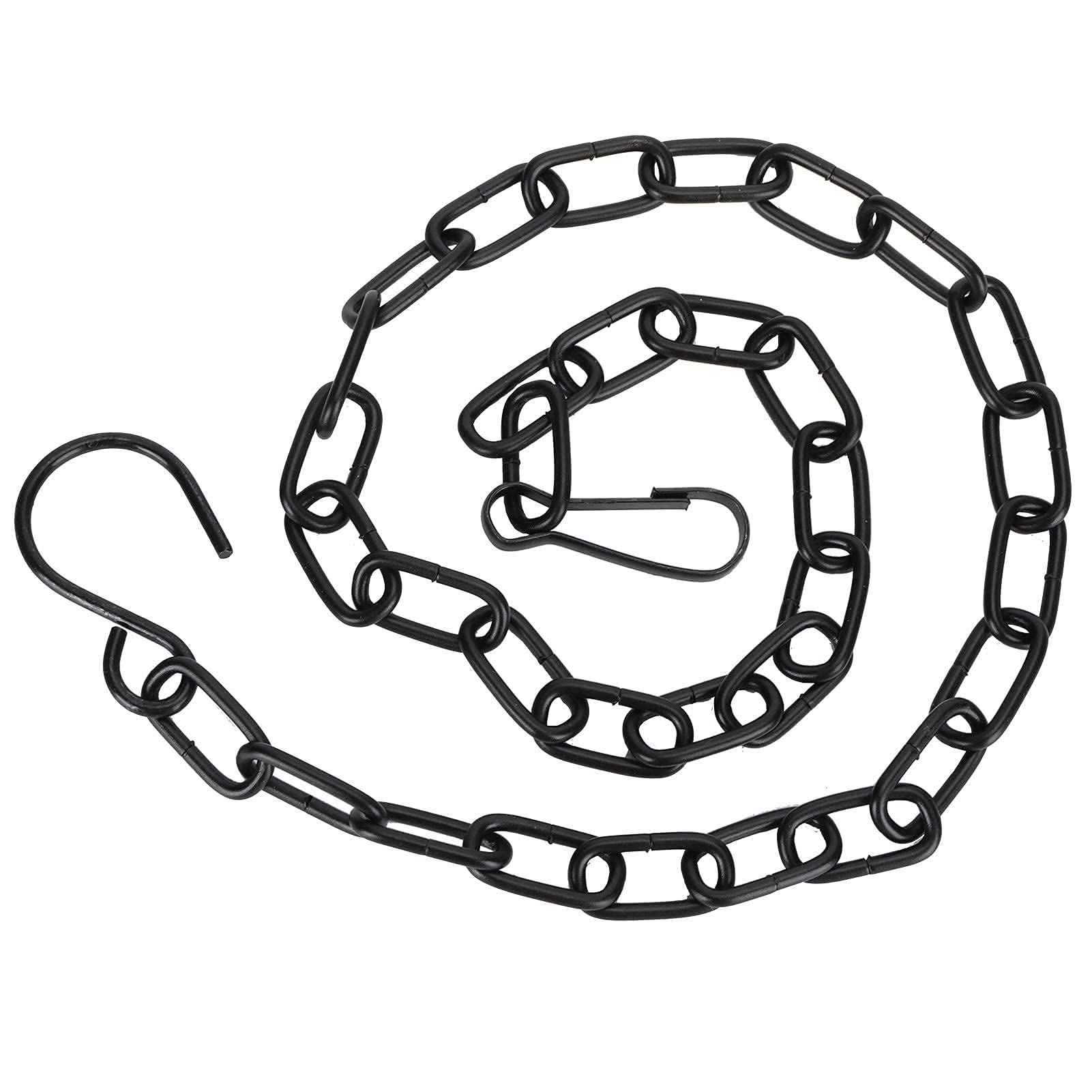 HERCHR 6Pcs Black Metal Hanging Basket Chains, 22 Inch Garden Plant Hangers Metal Chains with Hooks Clips for Chicken Feeder Bird Cage Planters Lanterns Ornaments