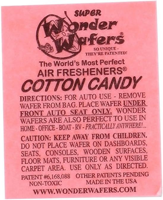 Wonder Wafers 25 CT Individually Wrapped Cotton Candy Air Fresheners