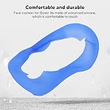 Shanrya Silicone VR Face Cover Dark Blue, Washable Light Blocker Sweat view 2