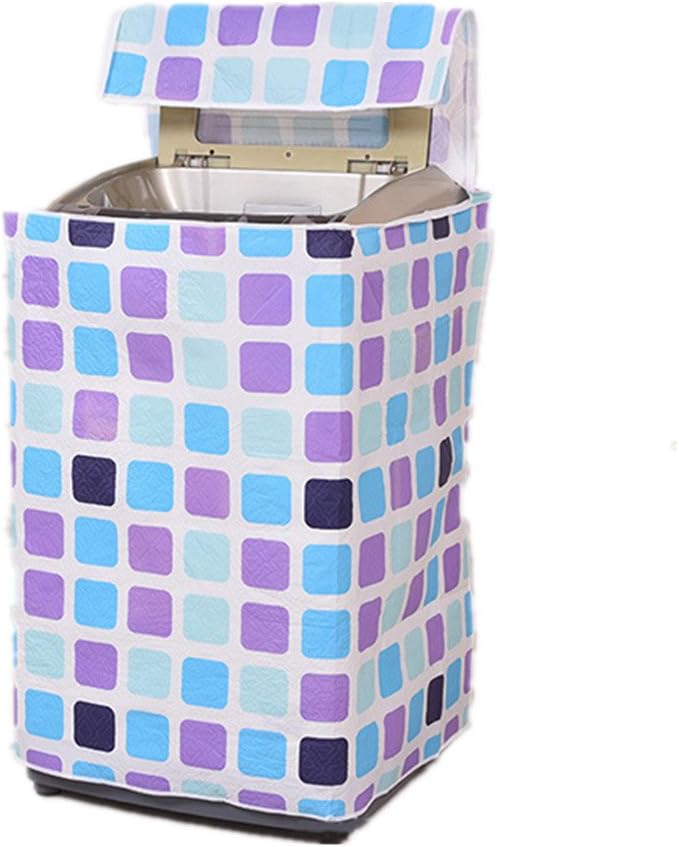 BESTOMZ Top Load Washer Dryer Cover Washing Machine Cover Zippered (Blue Purple Plaid, 55x58x87cm)