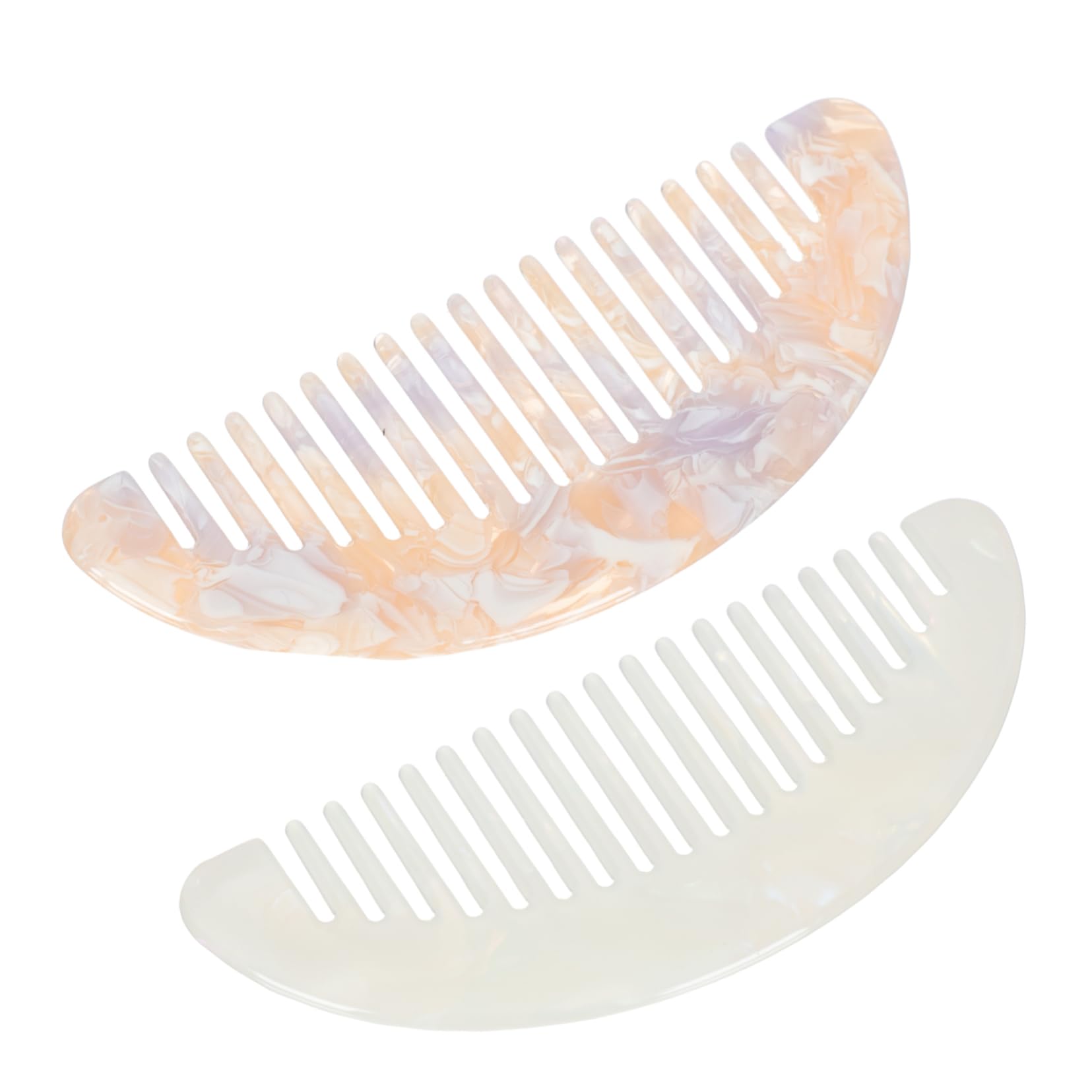 HAPINARY Hair Brush Rubber Bands Wide Comb Twin Rubber Professional Combs Hair Combs with Wide Mini Retro Combs Hair Combs for Women Acetate Foil Pack of 2