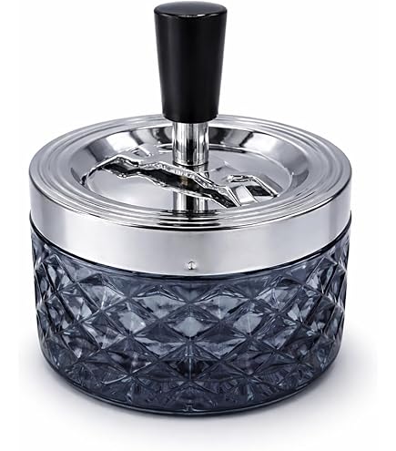 Leather-Wrapped Colorado Ashtray - Petrol Blue Boar - View #10
