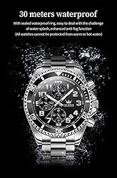 OLEVS Mens Black Watches Chronograph Luxury Dress